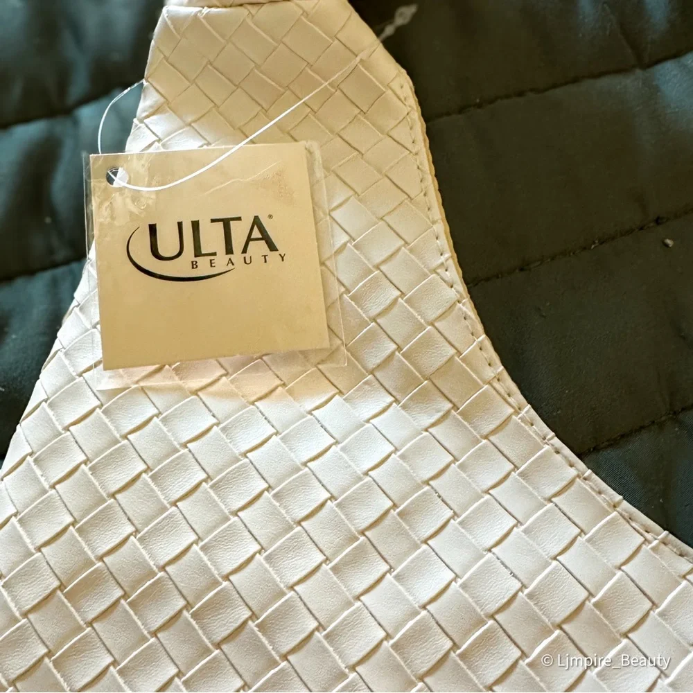🆕 ULTA Elegant White Woven Shoulder Bag NWT